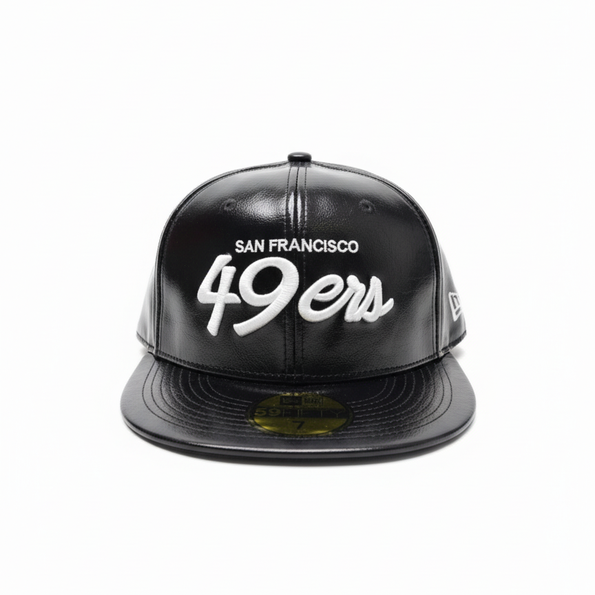 49ERS - BLACK LEATHER